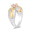 Thumbnail Image 2 of Enchanted Disney Rapunzel 1/8 CT. T.W. Diamond Floral Ring in Sterling Silver and 10K Two-Tone Gold (I/I2)