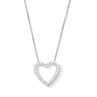 1 CT. T.W. Lab-Grown Diamond Heart Pendant in Sterling Silver (F/VS2)