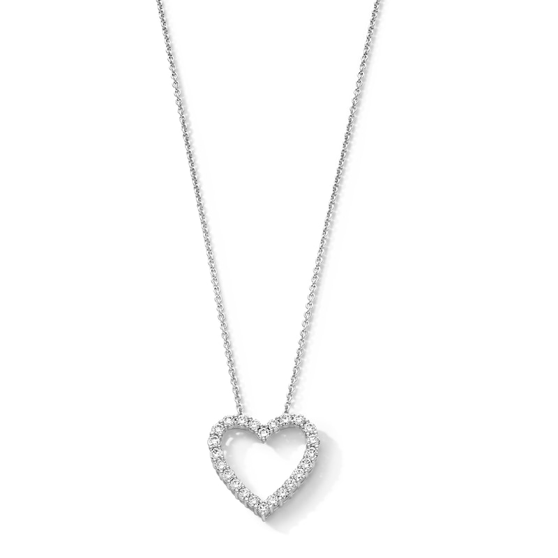 Main Image 1 of 1 CT. T.W. Certified Lab-Grown Diamond Heart Pendant in Sterling Silver (F/VS2)
