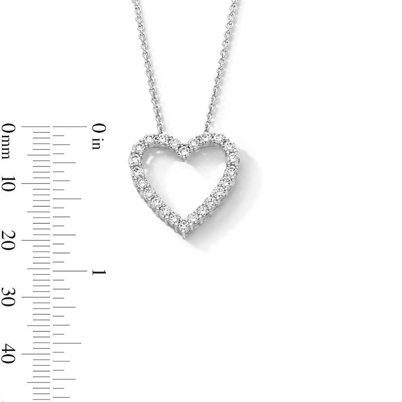 Main Image 3 of 1 CT. T.W. Certified Lab-Grown Diamond Heart Pendant in Sterling Silver (F/VS2)