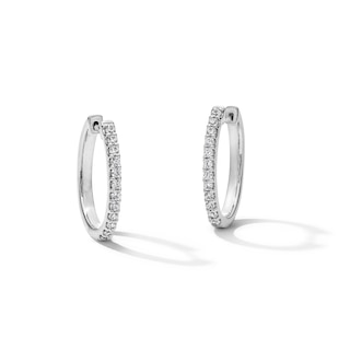1/2 CT. T.W. Lab-Grown Diamond Oval Hoop Earrings in Sterling Silver (F/VS2)