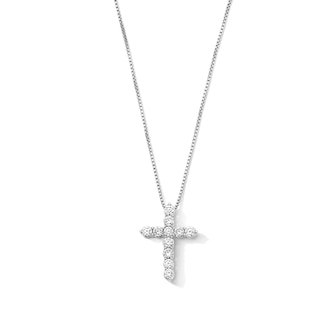 1/2 CT. T.W. Lab-Grown Diamond Cross Pendant in Sterling Silver (F/VS2)