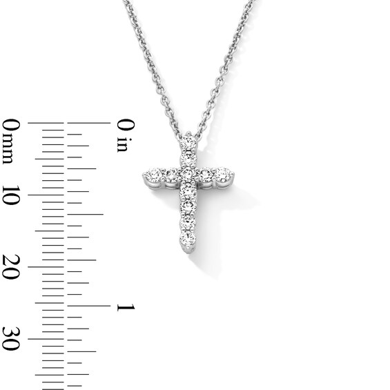 1/2 CT. T.w. Certified Lab-Grown Diamond Cross Pendant in Sterling Silver (F/Vs2)