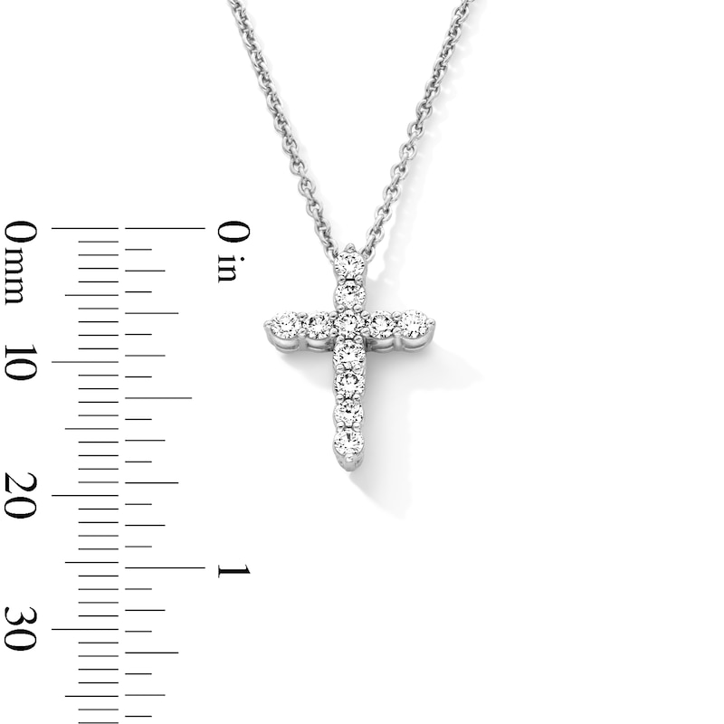 Main Image 3 of 1/2 CT. T.W. Certified Lab-Grown Diamond Cross Pendant in Sterling Silver (F/VS2)