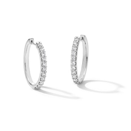 1 CT. T.W. Certified Lab-Grown Diamond Oval Hoop Earrings in Sterling Silver (F/VS2)