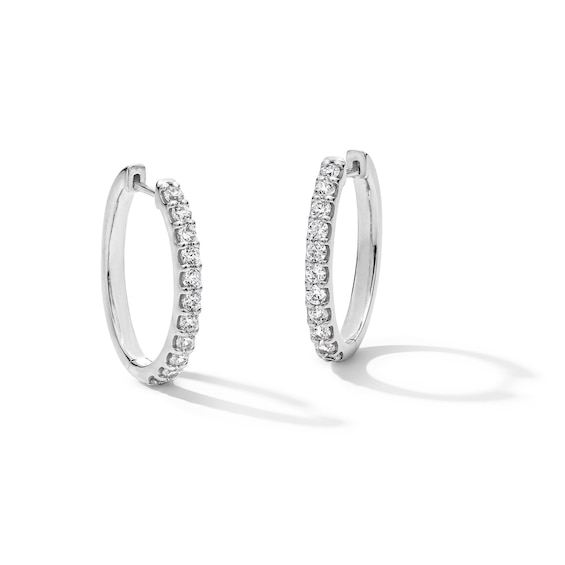 1 CT. T.w. Certified Lab-Grown Diamond Oval Hoop Earrings in Sterling Silver (F/Vs2)