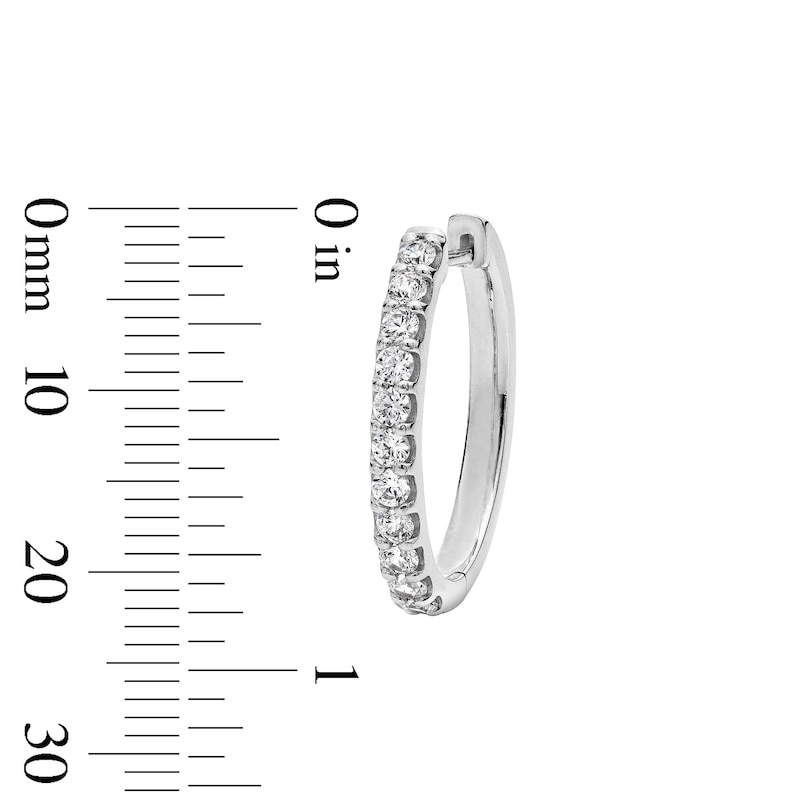 Main Image 2 of 1 CT. T.W. Certified Lab-Grown Diamond Oval Hoop Earrings in Sterling Silver (F/VS2)