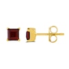 Thumbnail Image 2 of 4.0mm Princess-Cut Garnet Solitaire Stud Earrings in Sterling Silver with 24K Gold Vermeil