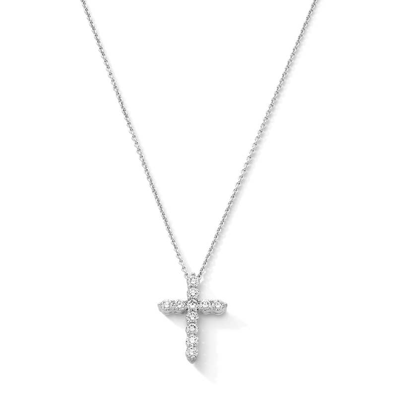 Main Image 1 of 1 CT. T.W. Certified Lab-Grown Diamond Cross Pendant in Sterling Silver (F/VS2)