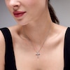 Thumbnail Image 2 of 1 CT. T.W. Certified Lab-Grown Diamond Cross Pendant in Sterling Silver (F/VS2)