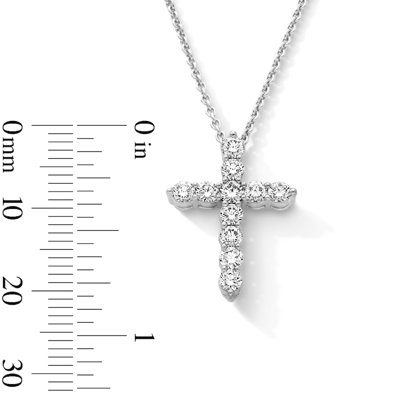 Main Image 3 of 1 CT. T.W. Certified Lab-Grown Diamond Cross Pendant in Sterling Silver (F/VS2)