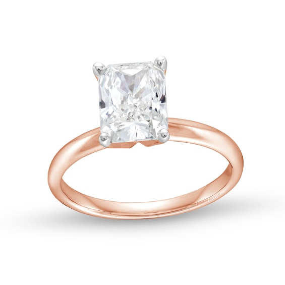 2 CT. Radiant-Cut Certified Lab-Grown Diamond Solitaire Engagement Ring in 14K Rose Gold (F/Vs2)