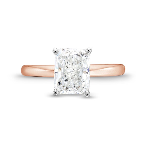 2 CT. Radiant-Cut Certified Lab-Grown Diamond Solitaire Engagement Ring in 14K Rose Gold (F/Vs2)