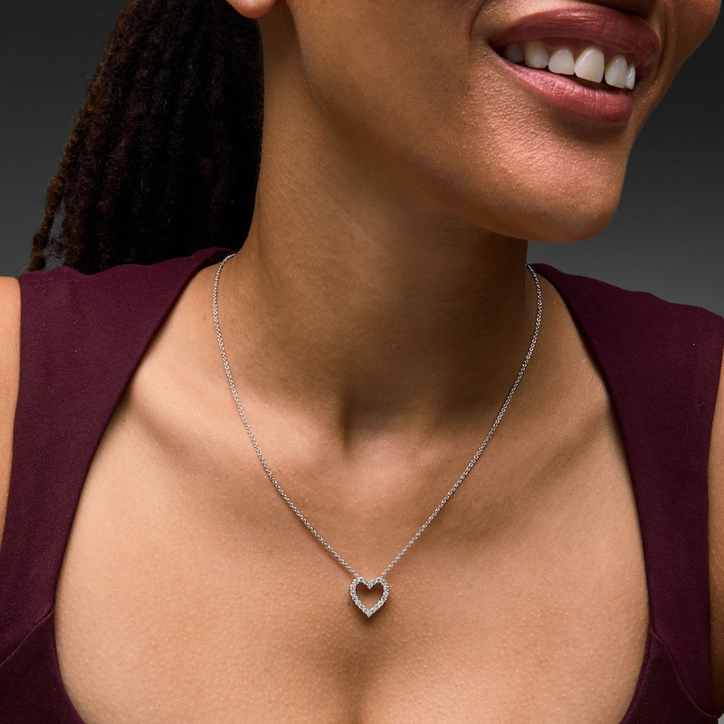 Main Image 2 of 1/2 CT. T.W. Lab-Grown Diamond Heart Pendant in Sterling Silver (F/VS2)
