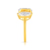 Thumbnail Image 2 of Marquise- and Emerald-Cut White Sapphire Toi et Moi Fashion Ring in Sterling Silver with 14K Gold Plate