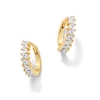 Thumbnail Image 1 of 3/4 CT. T.W. Marquise-Cut Certified Lab-Grown Diamond Hoop Earrings in Sterling Silver with 18K Gold Plate (F/VS2)