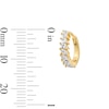 Thumbnail Image 3 of 3/4 CT. T.W. Marquise-Cut Certified Lab-Grown Diamond Hoop Earrings in Sterling Silver with 18K Gold Plate (F/VS2)