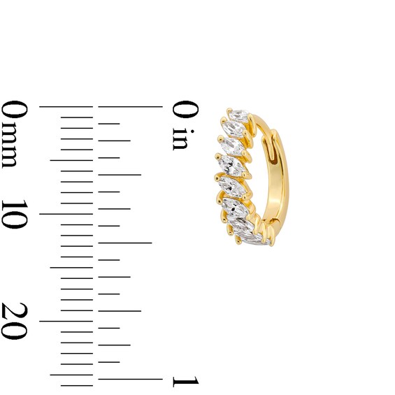 3/4 CT. T.w. Marquise-Cut Certified Lab-Grown Diamond Hoop Earrings in Sterling Silver with 18K Gold Plate (F/Vs2)