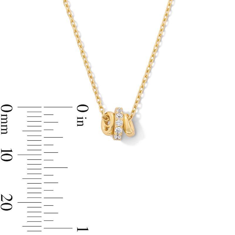 Main Image 4 of 1/20 CT. T.W. Certified Lab-Grown Diamond Triple Circle Pendant in 10K Gold (F/VS2)