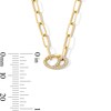 Thumbnail Image 3 of 1/8 CT. T.W. Certified Lab-Grown Diamond Cable Chain Charm Necklace in Sterling Silver with 18K Gold Plate (F/VS2)