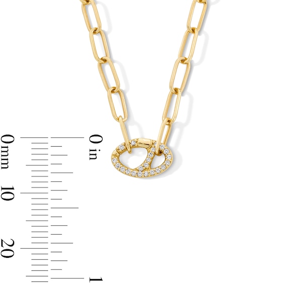1/8 CT. T.w. Certified Lab-Grown Diamond Cable Chain Charm Necklace in Sterling Silver with 18K Gold Plate (F/Vs2)