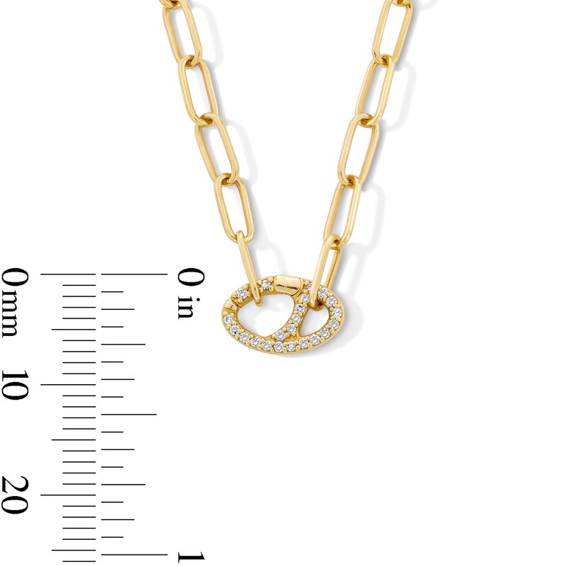 Main Image 3 of 1/8 CT. T.W. Certified Lab-Grown Diamond Cable Chain Charm Necklace in Sterling Silver with 18K Gold Plate (F/VS2)