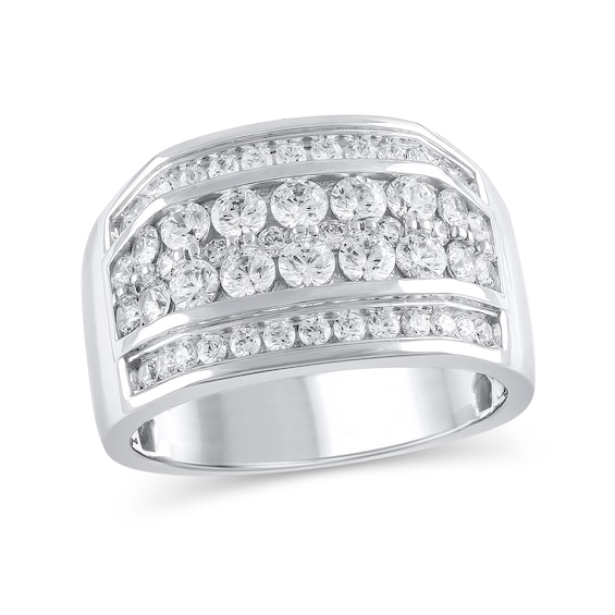 2 CT. T.w. Lab-Grown Diamond Multi-Row Ring in 10K White Gold (F/Vs2)