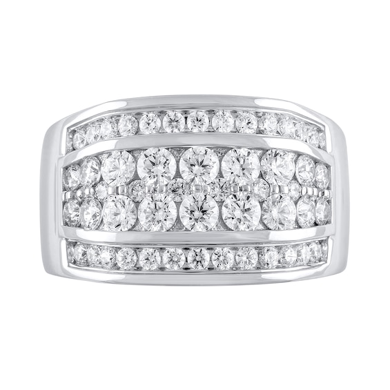 2 CT. T.w. Lab-Grown Diamond Multi-Row Ring in 10K White Gold (F/Vs2)