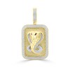 Thumbnail Image 1 of 3/4 CT. T.W. Diamond and Lab-Created Ruby Cobra Rectangle Necklace Charm in 10K Gold