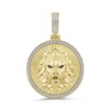 Thumbnail Image 1 of 1/4 CT. T.W. Diamond and Lab-Created Ruby Lion Head Necklace Charm in 10K Gold