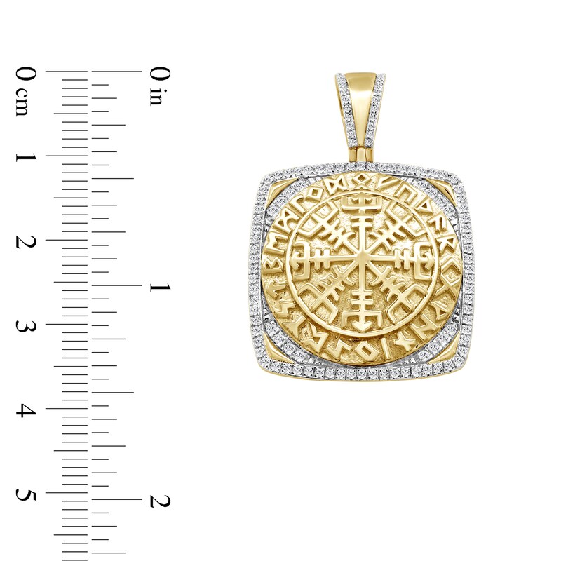 Main Image 2 of 1/2 CT. T.W. Diamond Cushion-Shaped Medallion Necklace Charm in 10K Gold