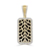 Thumbnail Image 1 of 1/2 CT. T.W. Black and White Diamond Rectangular Necklace Charm in 10K Gold