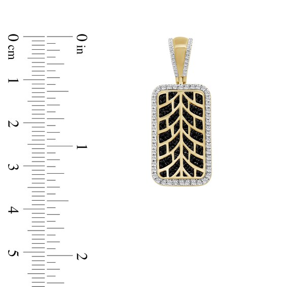 1/2 CT. T.w. Black and White Diamond Rectangular Necklace Charm in 10K Gold