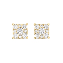 2 CT. T.W. Cushion-Shaped  Lab-Grown Multi-Diamond Stud Earrings in 10K Gold (F/VS2)