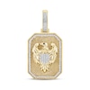 Thumbnail Image 1 of 1/4 CT. T.W. Black and White Diamond Eagle Octagon Crest Necklace Charm in 10K Gold