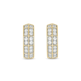1/2 CT. T.W. Lab-Grown Diamond Double Row Hoop Earrings in 10K Gold (F/VS2)