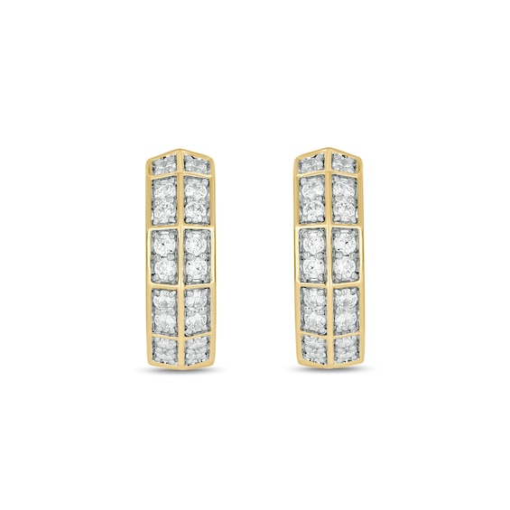 1/2 CT. T.w. Certified Lab-Grown Diamond Double Row Hoop Earrings in 10K Gold (F/Vs2)
