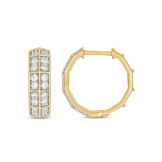 1/2 CT. T.w. Certified Lab-Grown Diamond Double Row Hoop Earrings in 10K Gold (F/Vs2)