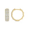 Thumbnail Image 3 of 1/2 CT. T.W. Lab-Grown Diamond Double Row Hoop Earrings in 10K Gold (F/VS2)