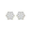 Thumbnail Image 1 of 1 CT. T.W.  Lab-Grown Multi-Diamond Hexagon Frame Stud Earrings in 10K Gold (F/VS2)