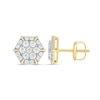 Thumbnail Image 3 of 1 CT. T.W.  Lab-Grown Multi-Diamond Hexagon Frame Stud Earrings in 10K Gold (F/VS2)