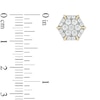 Thumbnail Image 4 of 1 CT. T.W.  Lab-Grown Multi-Diamond Hexagon Frame Stud Earrings in 10K Gold (F/VS2)