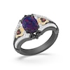 Thumbnail Image 1 of Enchanted Disney Villains Evil Queen Oval Lab-Created Opal, Garnet and Diamond Ring in Sterling Silver and 10K Gold