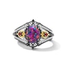 Thumbnail Image 5 of Enchanted Disney Villains Evil Queen Oval Lab-Created Opal, Garnet and Diamond Ring in Sterling Silver and 10K Gold