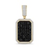 Thumbnail Image 1 of 2-1/4 CT. T.W. Baguette-Cut Black and White Diamond Dog Tag Necklace Charm in 10K Gold