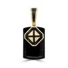 Thumbnail Image 1 of 1/2 CT. T.W. Black Diamond Dog Tag Necklace Charm in 10K Gold