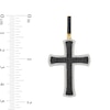 Thumbnail Image 2 of 3/4 CT. T.W. Black and White Diamond Cross Necklace Charm in 10K Gold