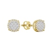 Thumbnail Image 1 of 1/4 CT. T.W. Baguette and Round Multi-Diamond Frame Stud Earrings in 10K Gold