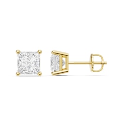 3 CT. T.W. Princess-Cut Certified Lab-Grown Diamond Solitaire Stud Earrings in 14K Gold (F/VS2)