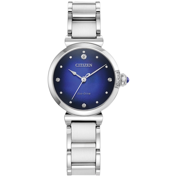 Ladies' Citizen Eco-DriveÂ® L Mae Diamond Accent Watch with Blue Sunray Dial (Model: Em1060-87L)